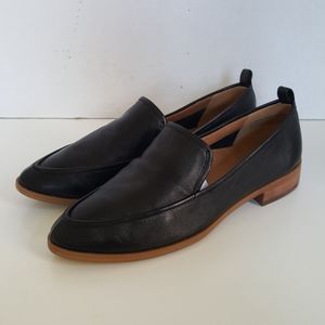 Susina Black Leather Slip On Flats Loafers Sz: 7.5